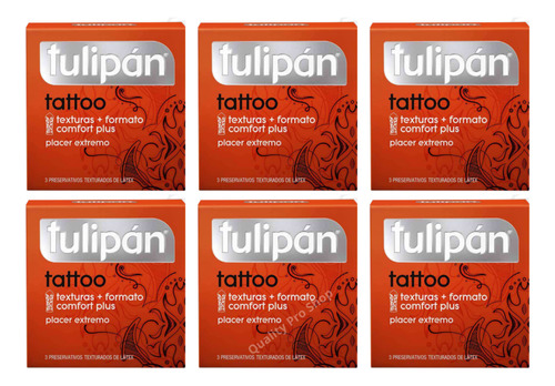Preservativos Tulipán Tattoo 6 Cajitas X3 (18) Variantes