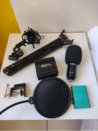 Kit Microfone Condensador Bm800 Plus Waver