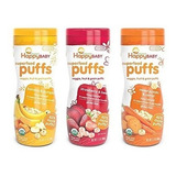 Happy Baby Puffs Orgánicos 2.1 Oz Mixta 3 Paquete (1 Fresa, 