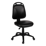 Silla Diva Escritorio Pc Trabajo Eco Cuero Negro Sin Brazos