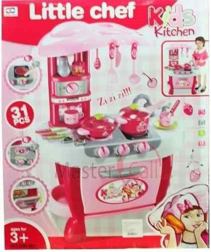 Cocina Infantil Juguete Niñas Con Horno Luz Sonido 31 Pcs En