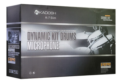 Kit Microfones Para Bateria Kadosh K-7 Slim Com 7 Peças