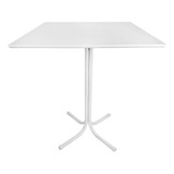 Mesa Jantar Quadrado 80cm Mdf Base 4 Apoio Mia Aço Np