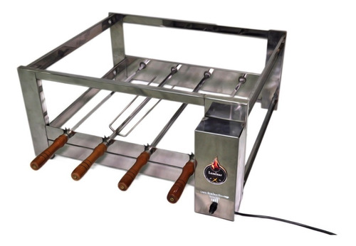 Parrilla Espiedo Grill Rotativo Para Embutir 4 Espadines