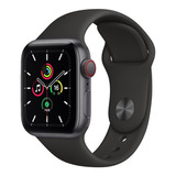 Apple Watch Se (gps + Cellular, 40mm) - Caixa De Alumínio Cinza-espacial - Pulseira Esportiva Preto