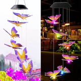 Campana De Viento Luz Solar Led Forma De Mariposa Cd8116