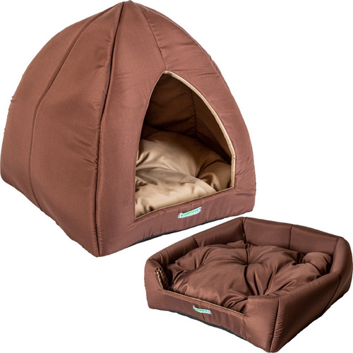 Cama De Cachorro E Gato Caminha Pet Iglu Tamanho Grande Luxo Cor Marrom Desenho Cama Toca Iglu 2m 1- Marrom