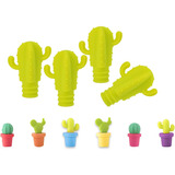 Nfzwycmdxz 10 Tapones De Vino De Silicona De Cactus, 4 Corch