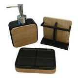 Set Baño Accesorios Resina Dispeser Jabonera Vaso Nordico