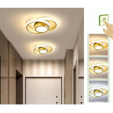 Luminária Teto Moderna Plafon Sobrepor Redondo Luz 3/1 Cor Dourado 110v/220v