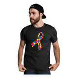 Camiseta Autismo Laço Campanha Camisa Algodão