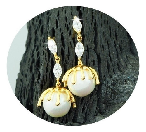 Aretes Pendientes Broqueles Oro 18k Regalo Mama Elegante