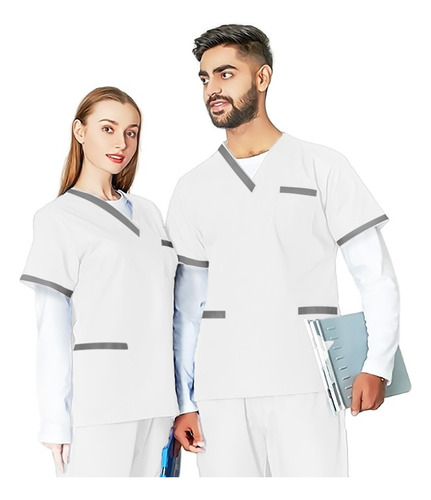 Chaqueta Combinada Medica Unisex Casaca Fabrica Uniforme 