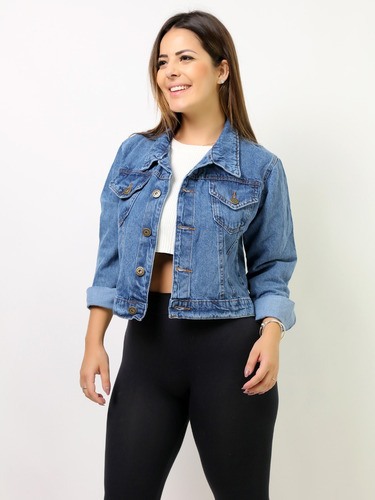 Jaqueta Femininas Jeans Tradional Casacos