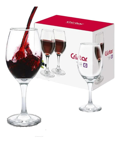 Set De 6 Copas De Vino Rioja Cristal 386 Ml