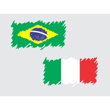 Adesivo Bandeira Brasil Itália Decoração Carro Paredes Jeep