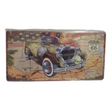 Placa De Automóvil Antiguo Ruta 66 Decoracion Vintage Metal