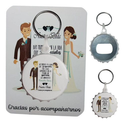 50 Llaveros Destapadores Boda ,para Todo Tipo De Evento.