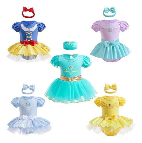 Disfraz Pañalero Vestido Para Bebé Princesas Cumple Mes 