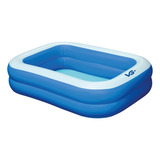 Piscina Inflável Retangular Azul 100 Litros Pvc Vg+