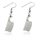 Aretes Pendiente Color Plata Nimalista Cuchillo Minora Mujer