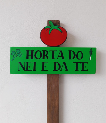 Plaquinha Horta Personalizada Com Nome (tomate E Temperos)