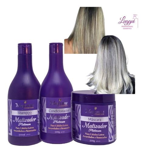  Kit Matizador Maycrene  Shampoo + Condicionador + Mascara