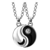 Collar Doble Yin Yang Para Compartir Luna Sol Pareja Amistad