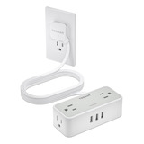 Cable Power Strip Extralargo De 3 M, 4 Salidas Ac Y 3 Usb