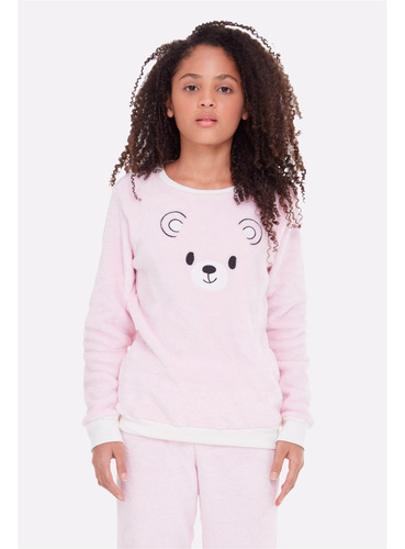 Pijama Juvenil Feminino Fleece Cute Teddy - Bela Notte