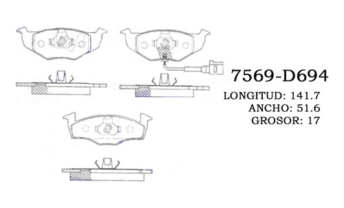 Pastilla De Freno Delantera Seat Cordobal 7569 Foto 2