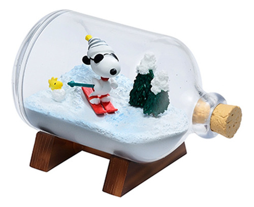 Re-ment Figura Snoopy Vacaciones En Terrarium 4 Esquiando