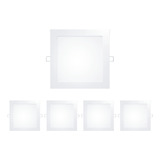 Pack X5 Plafon Embutido Led 24w Cuadrado Panel Luz Blanca