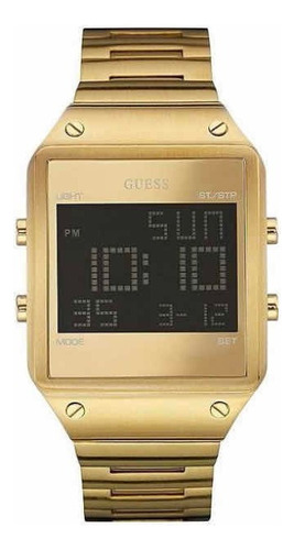 Reloj Guess W0596g3 Lujoso Unisex Color De La Correa Dorado Color Del Bisel Dorado Color Del Fondo Negro