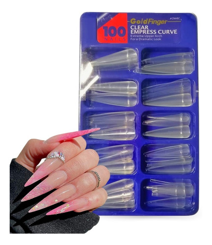 Tips Uñas Acrilicas Stiletto Clear 100 Estylosas Lo Tiene