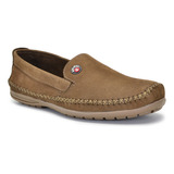 Sapatilha Sapato Mocassim Drive 100% Em Couro Galway 760