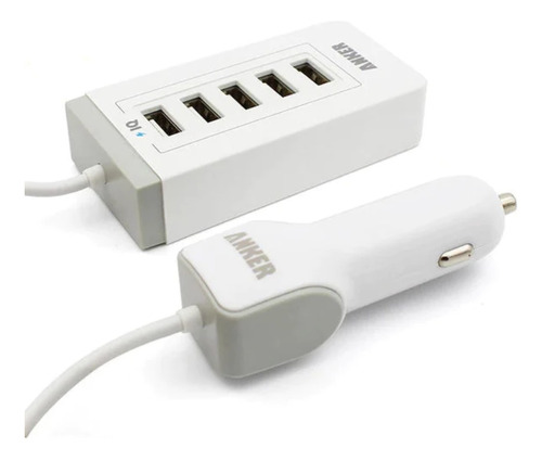 Cargador De Auto Usb 5 Puertos Anker White - Revogames