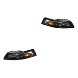 Par Faros Ford Mustang 1999-2000-2001-2002 Fondo Negro Tyc