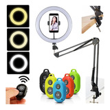 Ring Light Profissional Fixar Na Mesa Iluminador Bluetooth