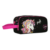 Estuche Grande Atos Unicornio Arcoiris Negro Head