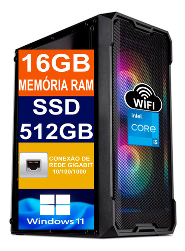 Pc Computador Cpu I5 6500 / Ssd 512gb M2 / 16gb Memória Ddr4