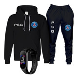 Kit Conjunto Moletom+relógio Prova D´agua Psg Para Adultos