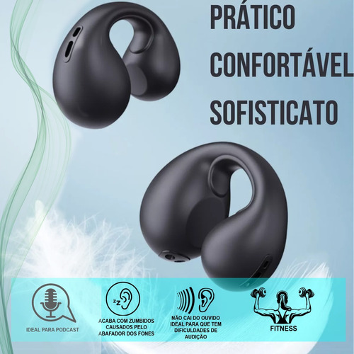 Fone De Ouvido Bluetooth Esportivo Brinco Tipo Ambie Gancho 