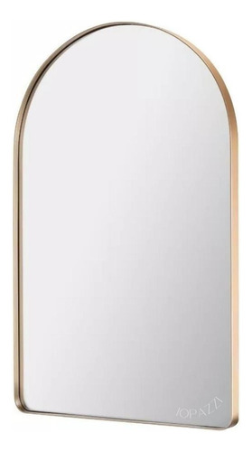 Espelho Oval 100x50 Luxo Base Reta Moldura Metal Penteadeira