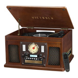 Tocadiscos Tornamesa Victrola Nostalgic Aviator 8-1 Caoba Bl