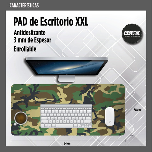 Pad Grande Xl 84x38cm Gamer Oficina Mouse Y Teclado