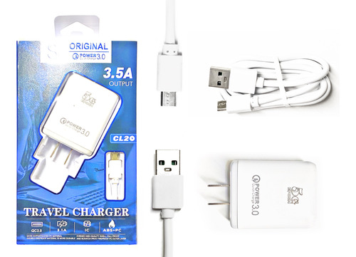 Cargador Carga Rápida 3.5a Microusb Teléfono 3.5a 5v