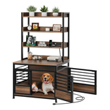 39'' Dog Crate Furniture With Shelves Heavy Duty Wooden  Eem