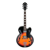 Guitarra Eléctrica Semi Hollow Ibanez Af75-bs Brown Sunburst Color Naranja Claro Material Del Diapasón Nogal Orientación De La Mano Diestro