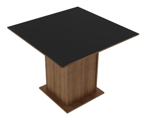 Mesa Madesa Quadrada Tampo De Madeira 5363 - Rustic/preto